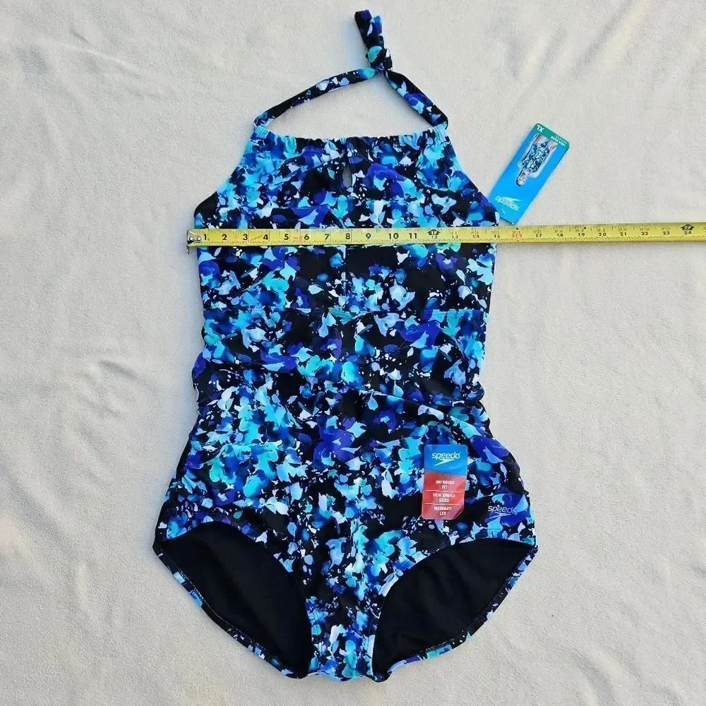 Speedo Blue Abstract One Piece Swimsuit Size XL